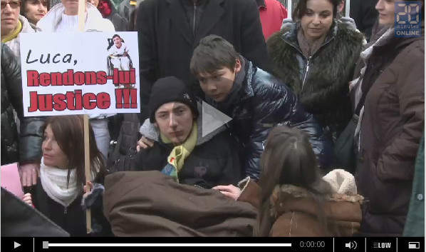 Manifestation de soutien  Luca Mongelli, janvier 2012